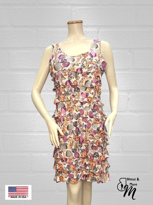 CHACHA Ruffle Dress Sleeveless Knee length - D760